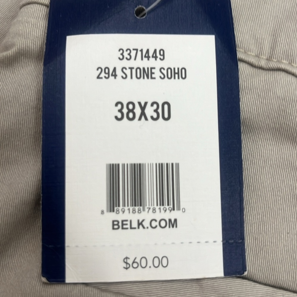 NWT! Crown & Ivy MOTION FLEX khaki pants 38X30 Men’s - Picture 9 of 16